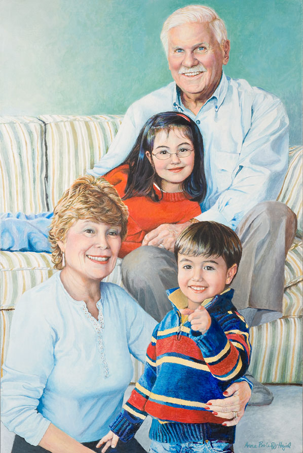 Portrait of the Steinbergs, by Anne Bobroff-Hajal.  Notice how different each of the hands looks.
